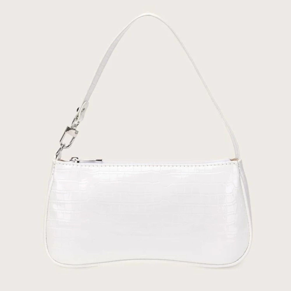 Croc Embossed Baguette Bag